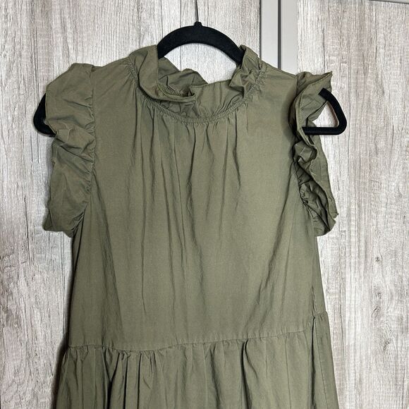 Chepe Italy Dress Small Green Maxi Sleeveless Ruffled Classic Sz S - Picture 2 of 8